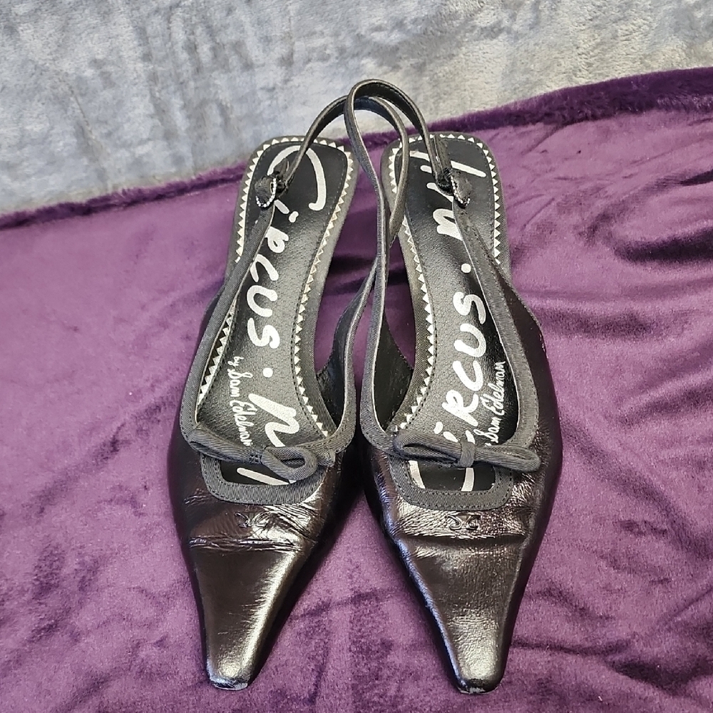 Circus by Sam Edelman Glossy Black Slingback Heels